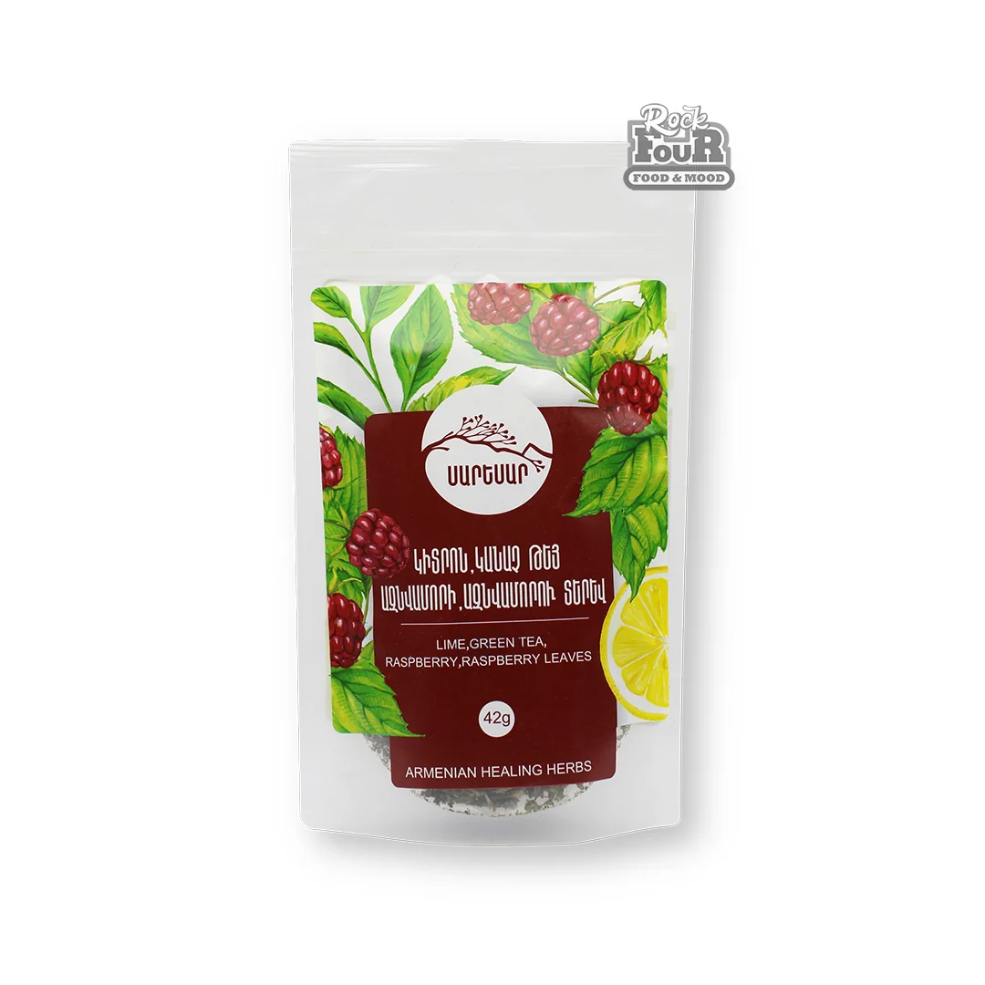 Tea "Saresar" with dried green lemon, raspberry, raspberry leaves 42g